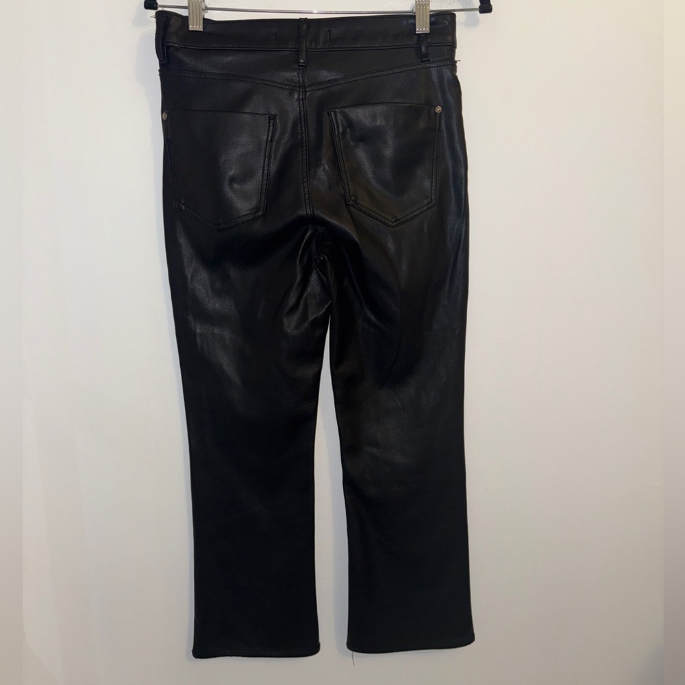 🖤 ZARA Faux Leather Straight Pants | Size 4 | Black Vegan Leather - Picture 8 of 12